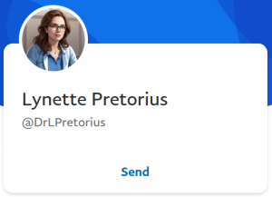 Image of a Paypal page for Lynette Pretorius